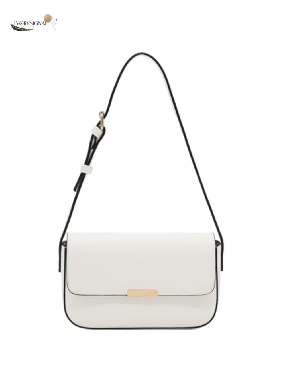 Faux Leather Mini Flap Shoulder Bag - Adjustable Strap, Gold Hardware
